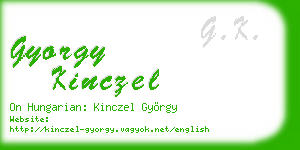 gyorgy kinczel business card