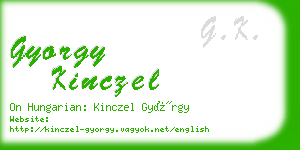 gyorgy kinczel business card